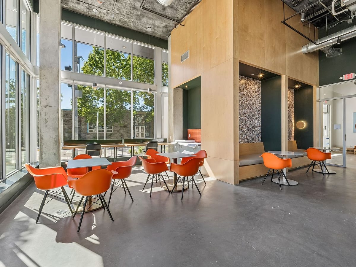 Amenity space with cafe seating