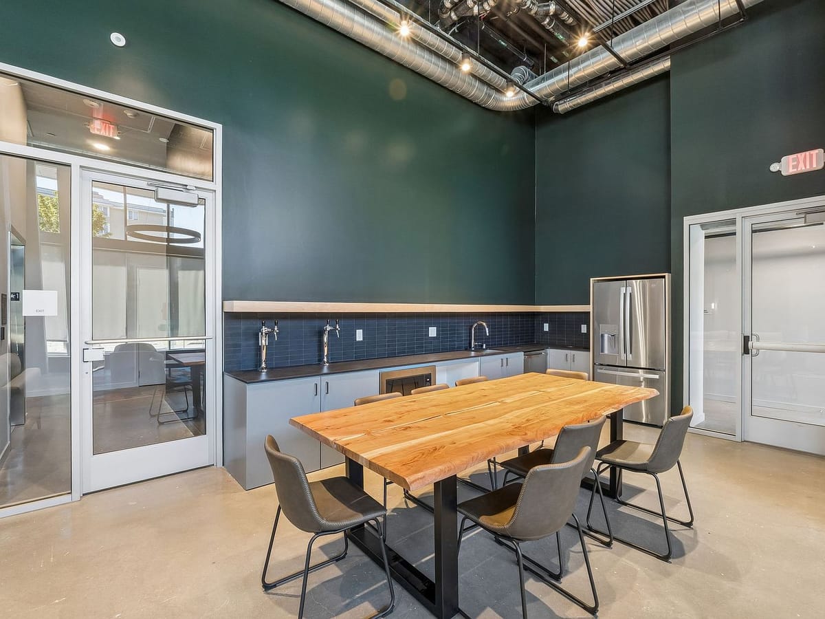 Community kitchen and dining table