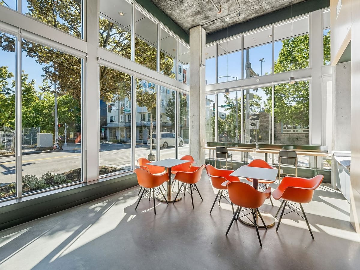 Amenity space opening to the patio