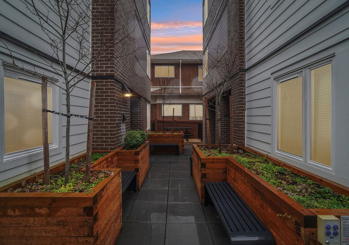 Courtyard at dusk