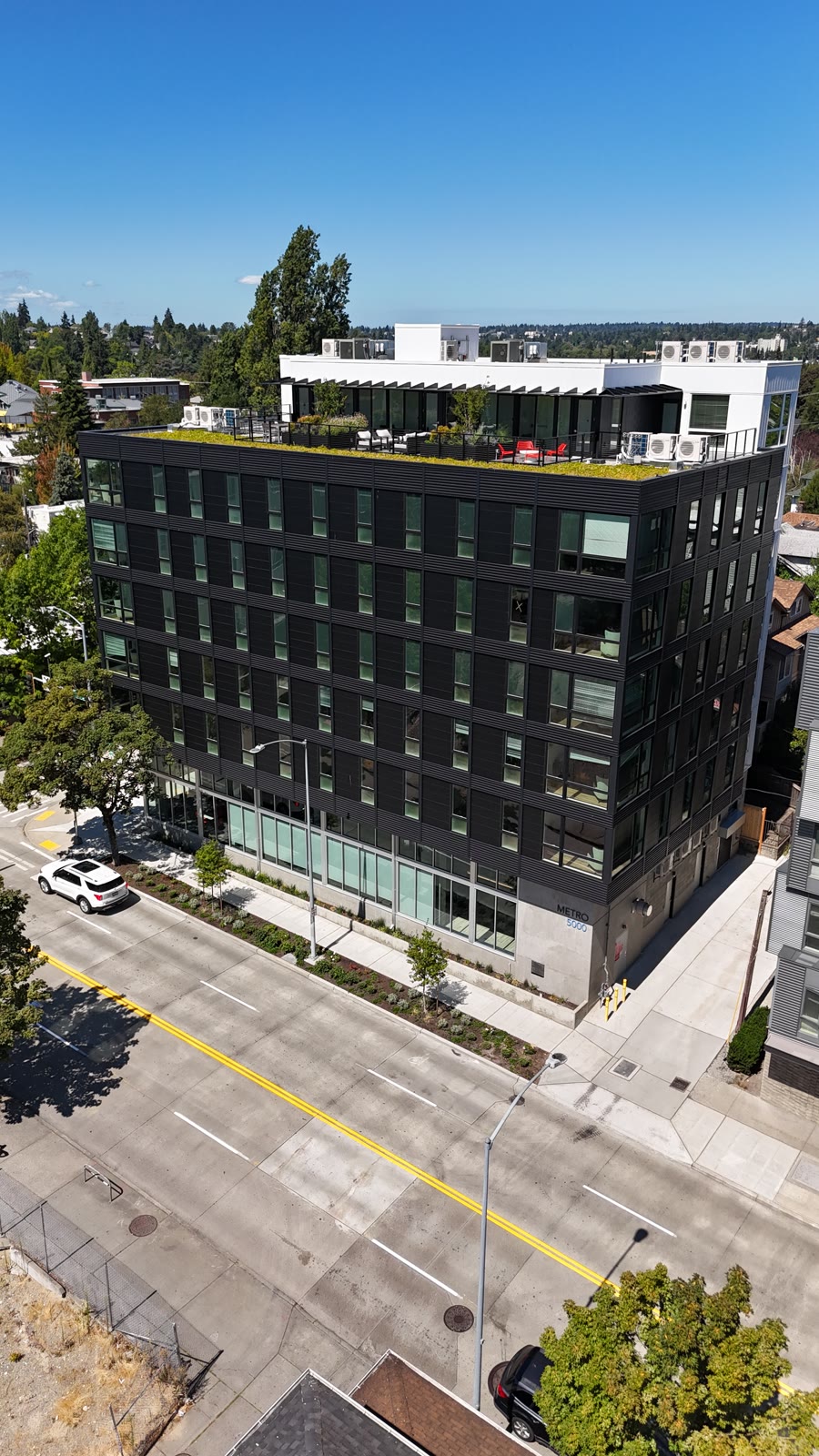 The finished building from above